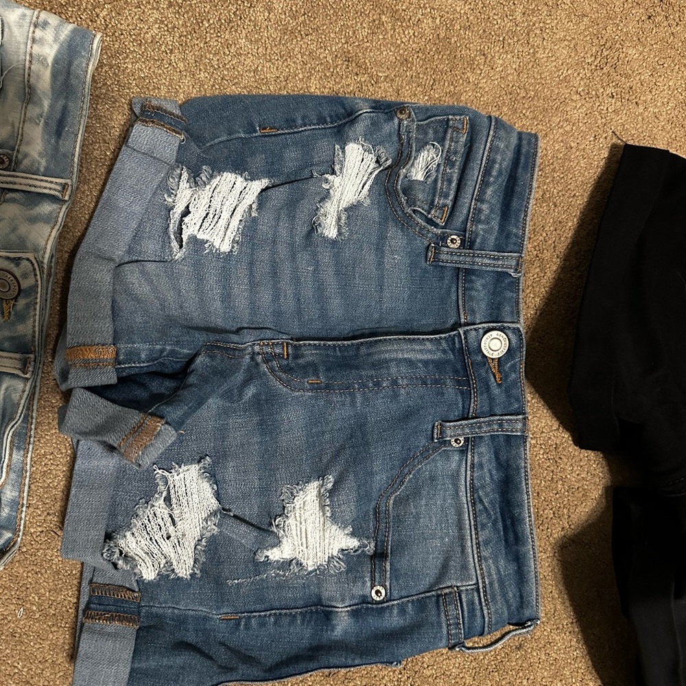 Aeropostale Blue Distressed Jean Shorts
